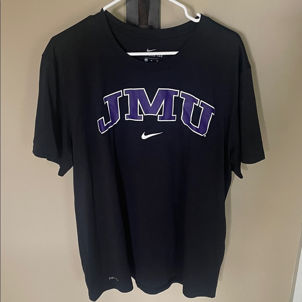 Nike Men's Black and Purple JMU Tee